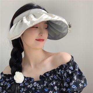 Ruffle Wide Brim Visor Hat