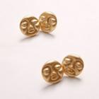 Alloy Embossed Face Earring 1 Pair - Face - Gold - One Size