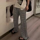 Striped Wide Leg Pants 95014# - Pants - Black & White - One Size