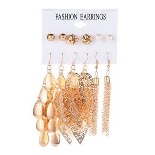 Set: Faux Pearl / Alloy Earring (assorted Designs) 01-1634 - Gold - One Size