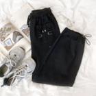 Embroidered Jogger Cargo Pants Black - One Size