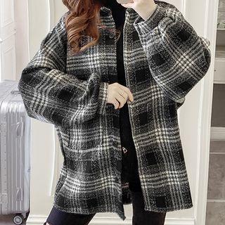 Long-sleeve Plaid Shirt Jacket