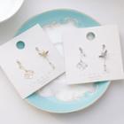 Origami Crane Hand Fan Asymmetrical Alloy Dangle Earring