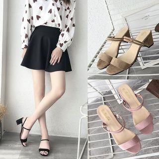 Block-heel Two-way Sandals