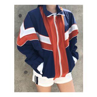 Dolman-sleeve Color-block Running Jacket