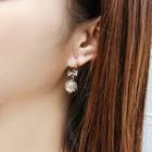 Cat Eye Stone Rhinestone Bow Drop Earring