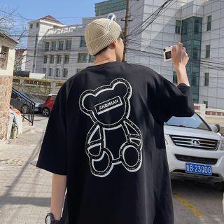 Bear Print Oversized Tee