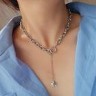 Winding Pentagonal Star Thick Necklace As Shown In Figure - One Size