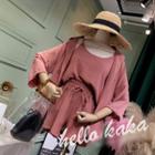 Set: Plain Camisole Top + Drawstring Shorts + Plain Light Jacket