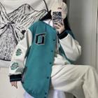 Logo Print Baseball Jacket