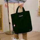 Pocket-detail Tote Bag With Strap Black - One Size