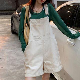 Corduroy Jumper Shorts Cream Almond - One Size