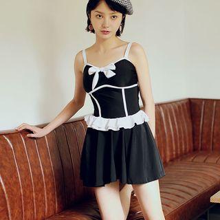 Color Block Open Back Swimdress