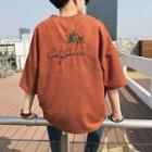 Embroidered Back 3/4 Sleeve T-shirt