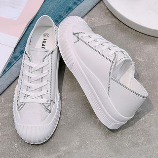 Stitching Lace Up Sneakers