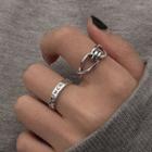 Knot / Lettering Sterling Silver Open Ring