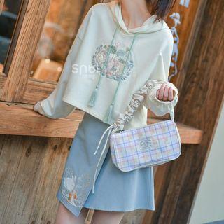 Embroidered Cropped Hoodie / Mini Skirt