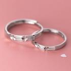 Set Of 2 : Embossed Sterling Silver Ring 1 Pair - S925 Silver - Silver - One Size