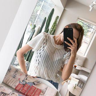 Pointelle Rib Knit Top