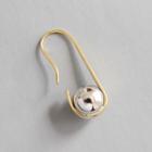 925 Sterling Silver Bead Dangle Earring 1pc - 925 Silver - 18k Gold + Platinum - One Size