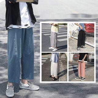 Drawstring Wide-leg Straight-leg Pants