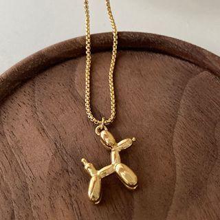 Dog Necklace E540 - Gold - One Size