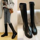 Faux-leather Zip-accent Tall Boots