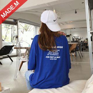 Lettering-back Boxy-fit T-shirt
