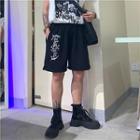 Wide-leg Printed Sweatshorts