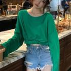 Plain Crewneck Long-sleeve Light T-shirt