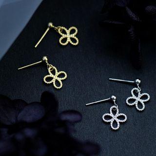 925 Sterling Silver Clover Dangle Earring