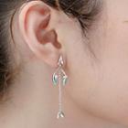 Alloy Spearhead & Leaf Dangle Earring 1 Pair - Silver - One Size