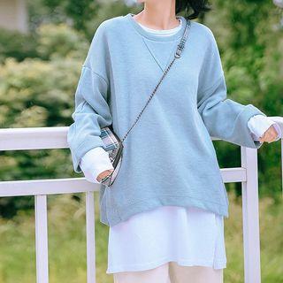Slit-side Long Sleeve Top