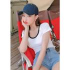 Scoop-neck Ringer T-shirt