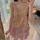 Sequin Camisole Top / Layered Skirt