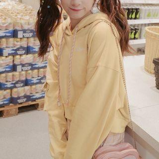 Drawstring Applique Hoodie