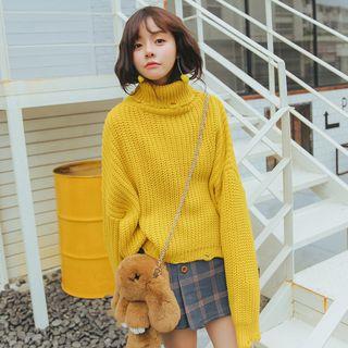Turtleneck Chunk-knit Sweater