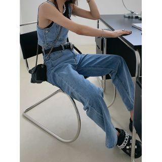 Denim Camisole Top / Wide Leg Jeans
