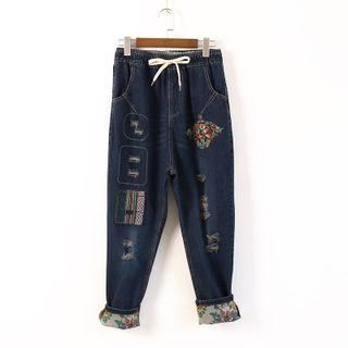 Applique Straight Fit Jeans