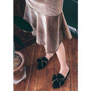 Bow Faux-suede Mules