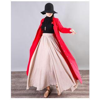 A-line Long Buttoned Jacket