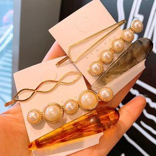Set: Faux Pearl / Acetate Hair Clip (various Designs)