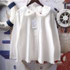Cherry Embroidered Pintuk Blouse White - One Size