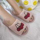 Embroidered Furry Slippers