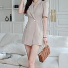 Short-sleeve One-button Romper