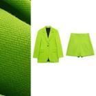 Single Button Blazer / Dress Shorts / Set
