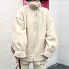 Fleece Zip Jacket Off-white - One Size