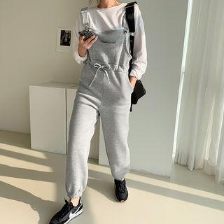 Cotton Jogger Overall Pants Gray - One Size