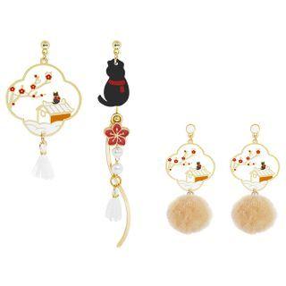 925 Sterling Silver Cat Drop Earring