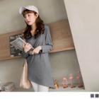 V-neck Asymmetric Hem T-shirt
